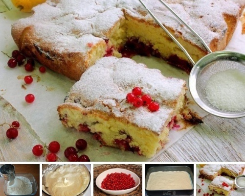 Пирог с творогом и красной смородиной: простой рецепт для сладкоежек