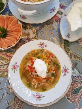 Савойские щи с курицей