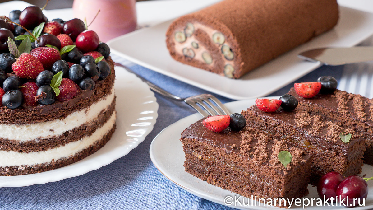 Как приготовить универсальный шоколадный бисквит без муки