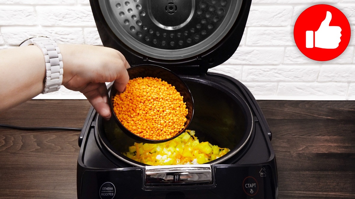 Сытное блюдо из чечевицы с кабачком